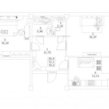 Продается 2-х комнатная квартира, 80 м²