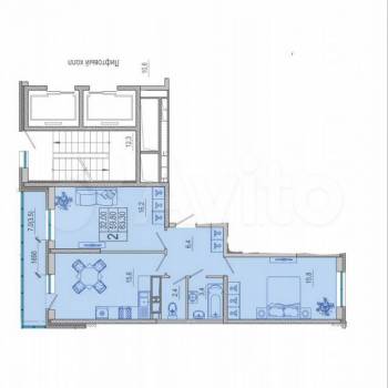Продается 2-х комнатная квартира, 59,6 м²