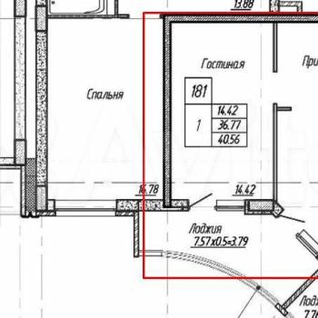 Сдается 1-комнатная квартира, 42,6 м²