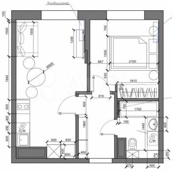 Сдается 1-комнатная квартира, 37 м²