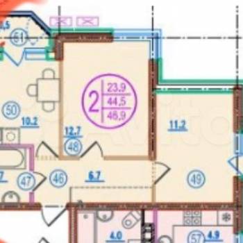 Сдается 2-х комнатная квартира, 47 м²