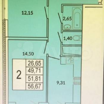 Продается 2-х комнатная квартира, 59,9 м²
