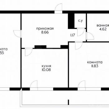 Продается 2-х комнатная квартира, 56,3 м²