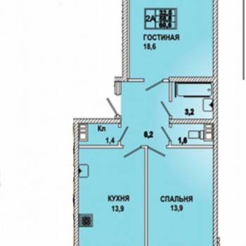 Продается 2-х комнатная квартира, 61 м²
