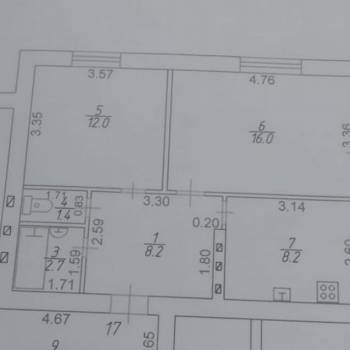 Продается 2-х комнатная квартира, 55 м²