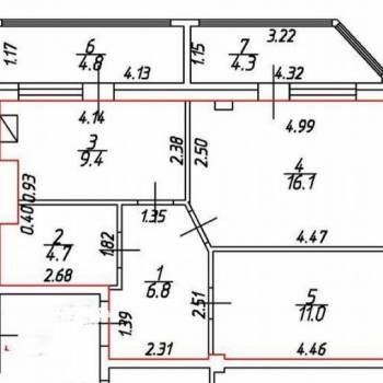 Продается 2-х комнатная квартира, 56 м²