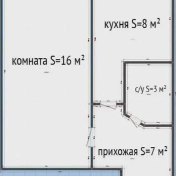 Продается 1-комнатная квартира, 33,7 м²