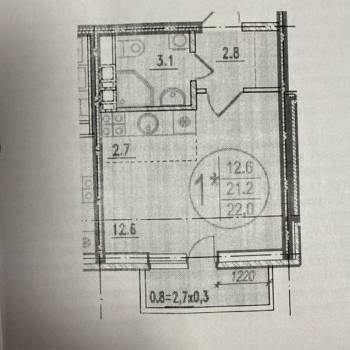 Сдается 1-комнатная квартира, 26 м²