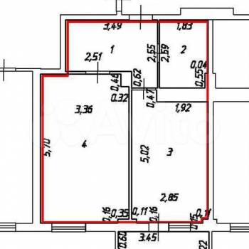 Продается 1-комнатная квартира, 44,3 м²
