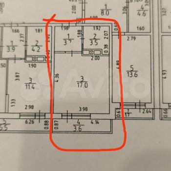 Продается 1-комнатная квартира, 25,3 м²