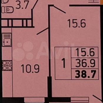Продается 1-комнатная квартира, 36,4 м²