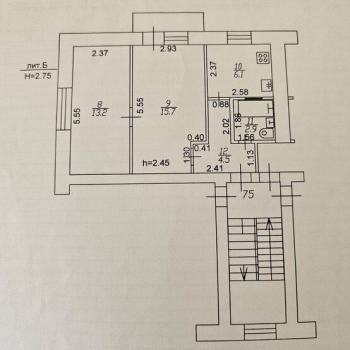 Продается 2-х комнатная квартира, 42,4 м²
