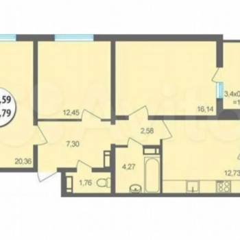 Сдается Многокомнатная квартира, 82 м²