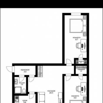 Продается 3-х комнатная квартира, 60 м²