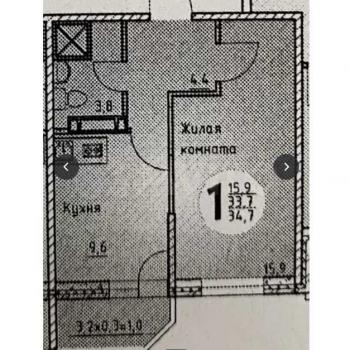 Сдается 1-комнатная квартира, 34 м²