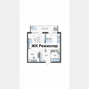 Продается 1-комнатная квартира, 38 м²