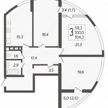 Продается 3-х комнатная квартира, 108,4 м²
