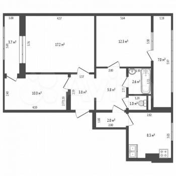 Продается 3-х комнатная квартира, 63 м²