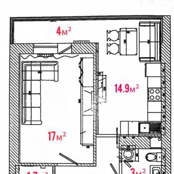 Продается 1-комнатная квартира, 38,6 м²