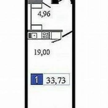 Продается 1-комнатная квартира, 33,4 м²