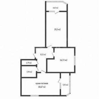 Продается 2-х комнатная квартира, 75 м²