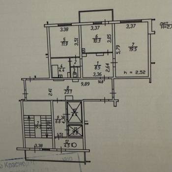 Продается 2-х комнатная квартира, 56,8 м²