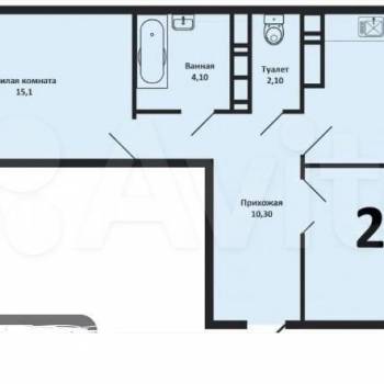 Сдается 2-х комнатная квартира, 61,8 м²