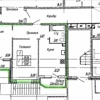 Продается 2-х комнатная квартира, 52 м²
