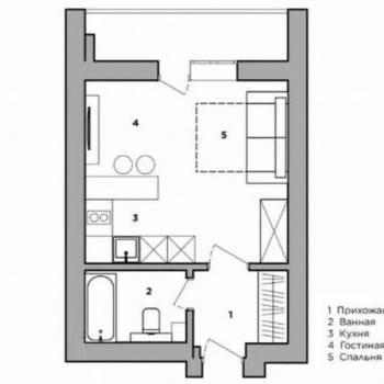 Продается 1-комнатная квартира, 28 м²
