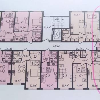 Продается 1-комнатная квартира, 50,1 м²