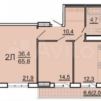 Сдается 2-х комнатная квартира, 65,8 м²