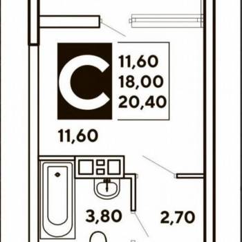 Продается 1-комнатная квартира, 22,5 м²