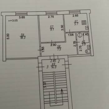 Продается 2-х комнатная квартира, 44,5 м²