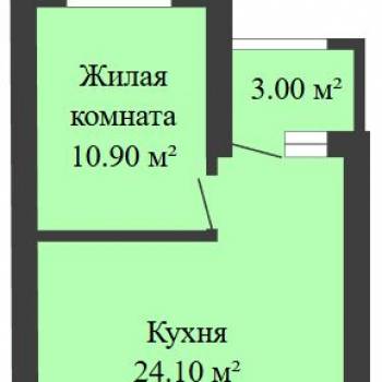 Продается 1-комнатная квартира, 46,7 м²