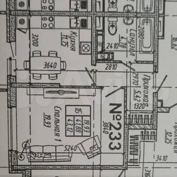 Продается 1-комнатная квартира, 42,2 м²