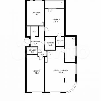 Продается 3-х комнатная квартира, 115,1 м²