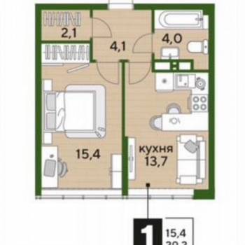 Сдается 1-комнатная квартира, 39,9 м²