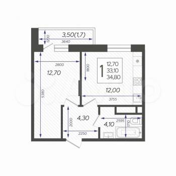 Сдается 1-комнатная квартира, 35,5 м²