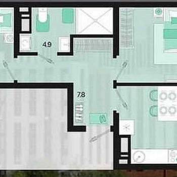 Продается 2-х комнатная квартира, 59,9 м²