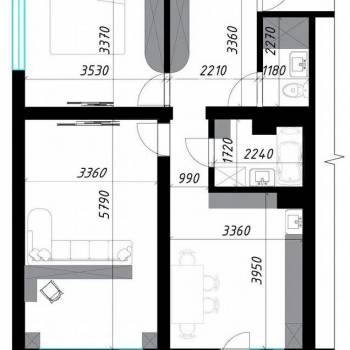 Продается 2-х комнатная квартира, 61,7 м²