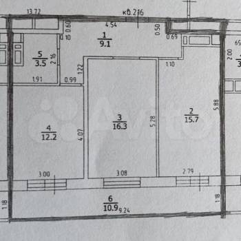 Продается 2-х комнатная квартира, 56,8 м²