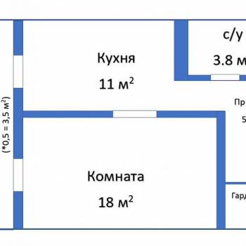Продается 1-комнатная квартира, 39 м²