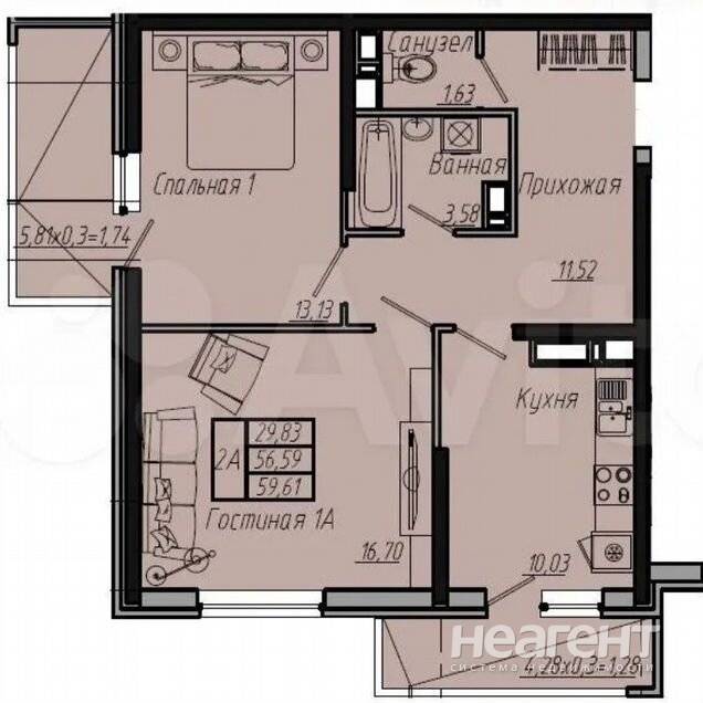Продаю 2-х комн. квартиру, ул. Стахановская, собственник