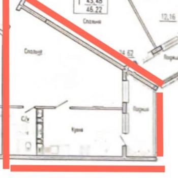 Продается 1-комнатная квартира, 42,6 м²