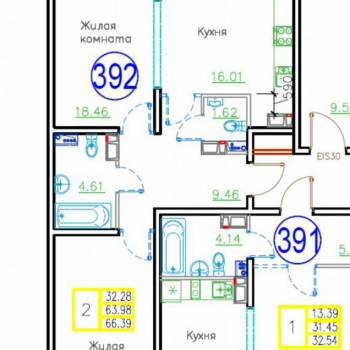 Продается 2-х комнатная квартира, 67 м²