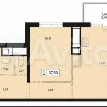 Продается 1-комнатная квартира, 37 м²