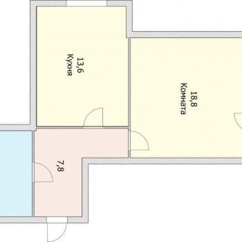 Продается 1-комнатная квартира, 52,8 м²