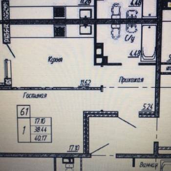 Сдается 1-комнатная квартира, 41 м²