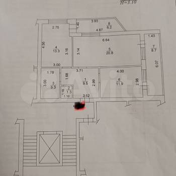 Продается 2-х комнатная квартира, 78 м²