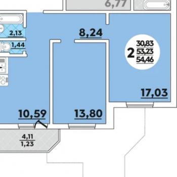Продается 2-х комнатная квартира, 55 м²